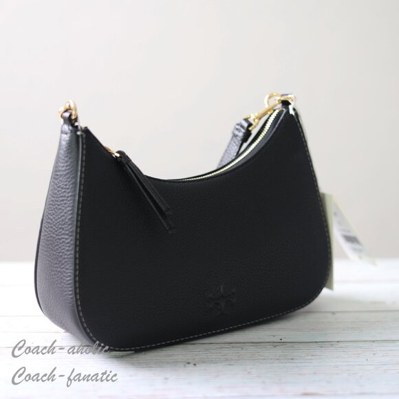 NWT Tory Burch Thea Convertible Leather Crossbody in Black - Picture 8 of 13